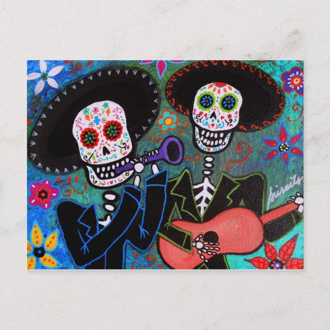 Carte Postale Dos Amigos Dia de los Muertos (Devant)