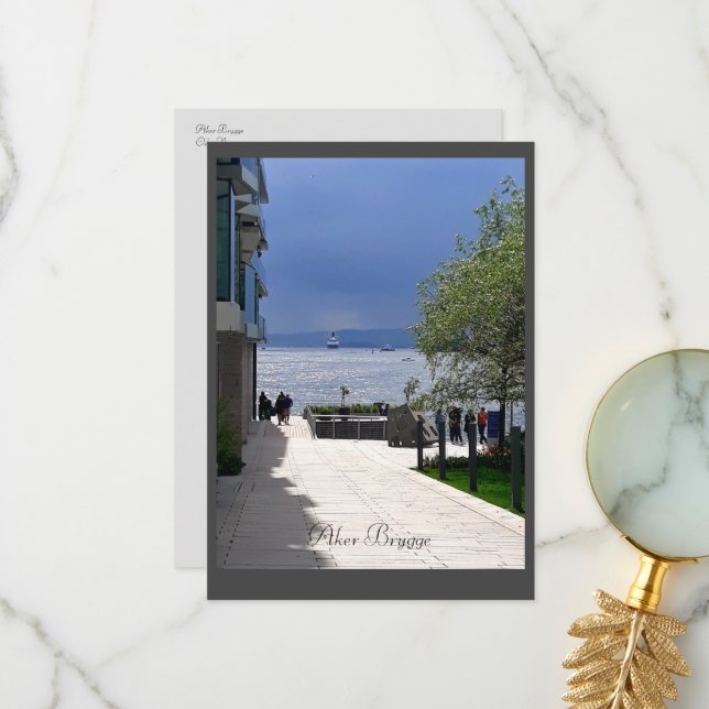 Carte postale d'Oslo, Norvège (Devant/Arrière en situation)