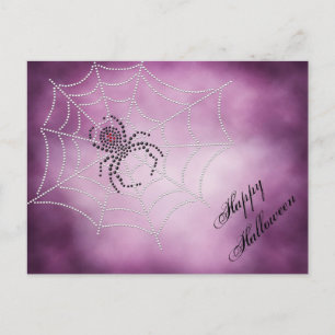 Carte Postale Dot Art Black Widow Spider en Web