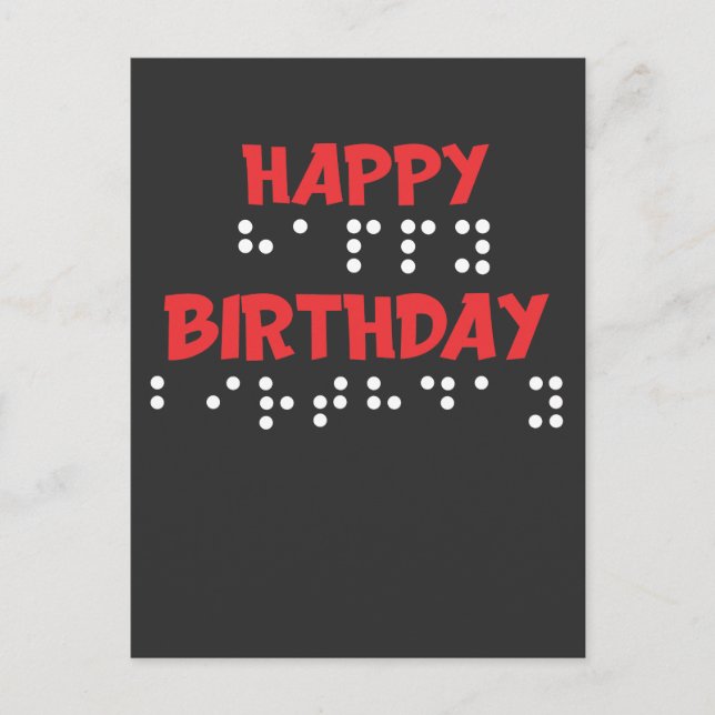 Carte Postale Dots en braille - Joyeux t-shirt Blind pour l'anni (Devant)