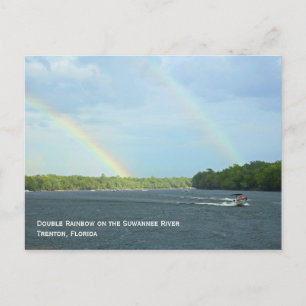 Carte postale double arc-en-ciel