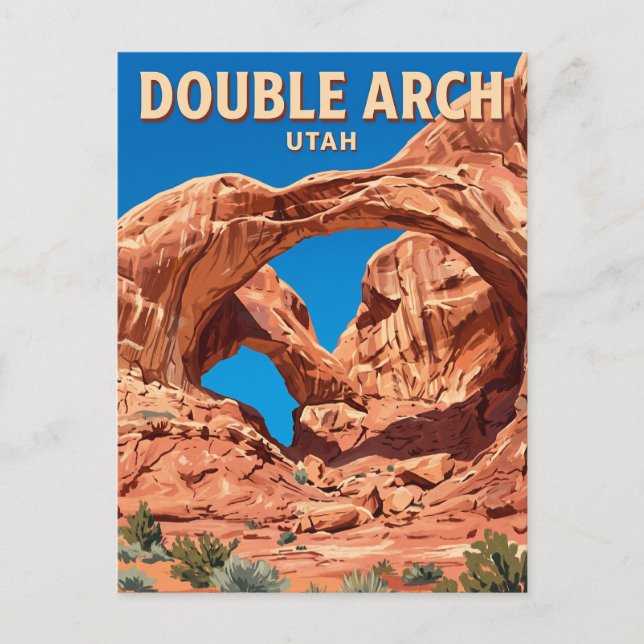 Carte Postale Double Arch Moab Utah (Devant)
