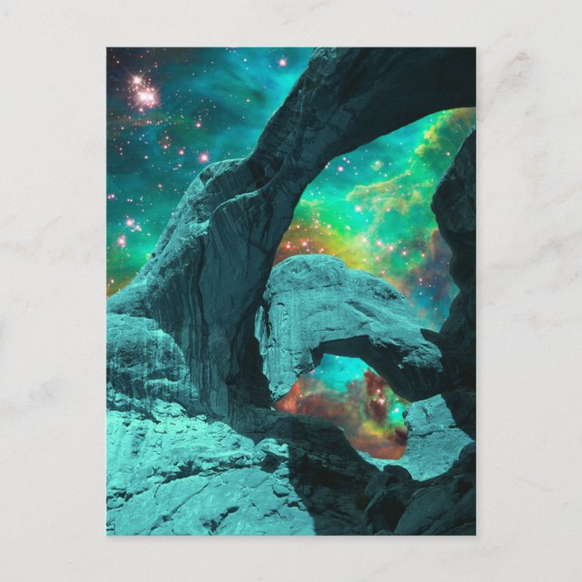 Carte postale Double Arche dans l'espace (Devant)