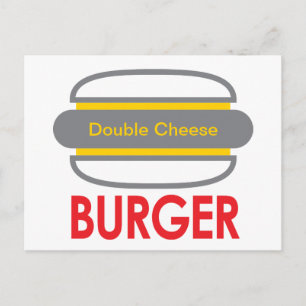 Carte Postale Double Cheese Burger Icon Fun