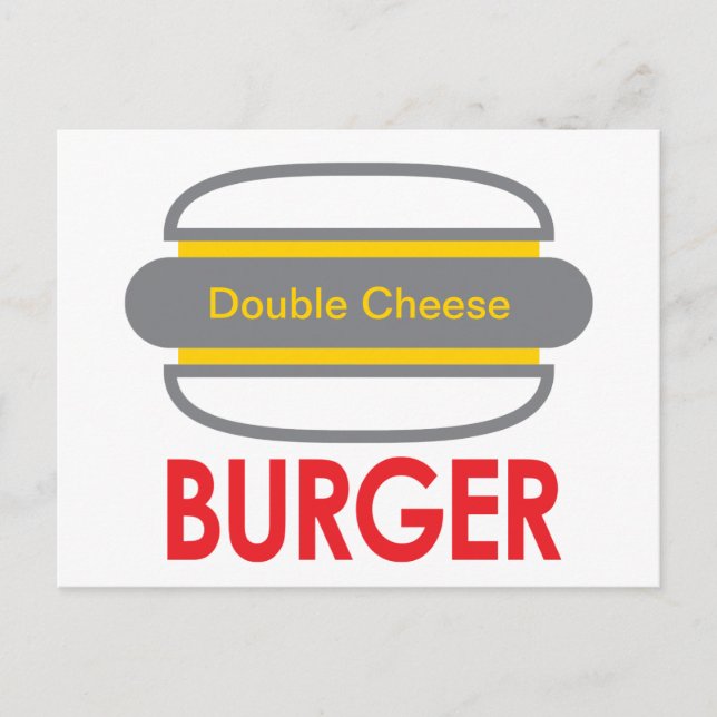 Carte Postale Double Cheese Burger Icon Fun (Devant)