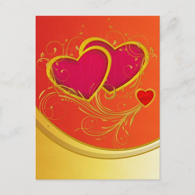 Carte Postale Double coeur (Devant)