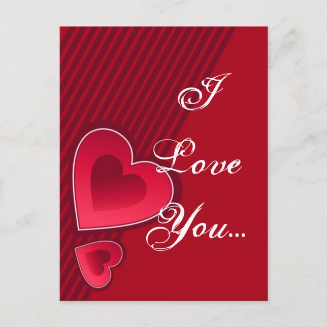 Carte Postale Double Coeur Je T'Aime (Devant)