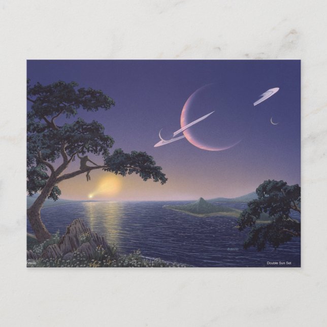 Carte Postale Double coucher de soleil (Devant)