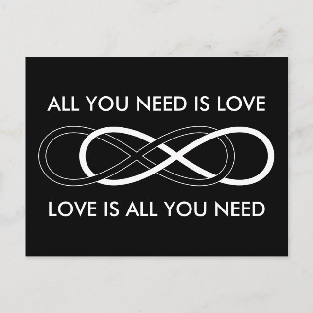 Carte Postale Double infini de symbole - noir et blanc (Devant)