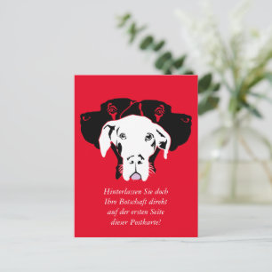 Carte Postale Douce Dogue en blanc