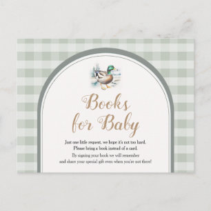 Carte Postale Douce petite canette Colvert Gingham Baby Shower