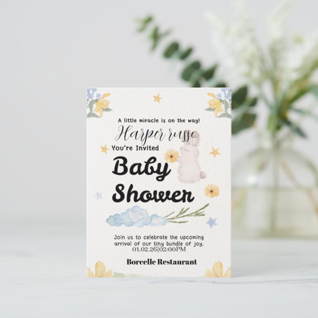 Carte Postale Douces Débuts Collection de Baby Shower (Debout devant)