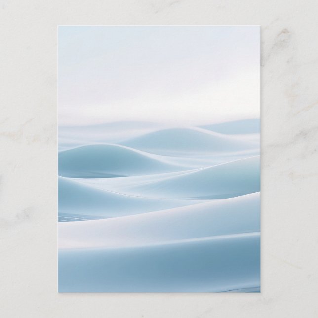 Carte Postale Douces Dunes Bleues enneigées Sérénité d'Hiver (Devant)