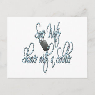 Carte Postale Douche Économiseuse D'eau Avec Un Soldat