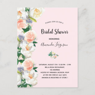 Carte Postale Douche nuptiale rose rose rose rose rose rose flor
