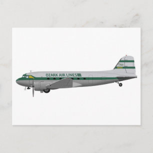Carte Postale Douglas DC-3 Ozark Airlines