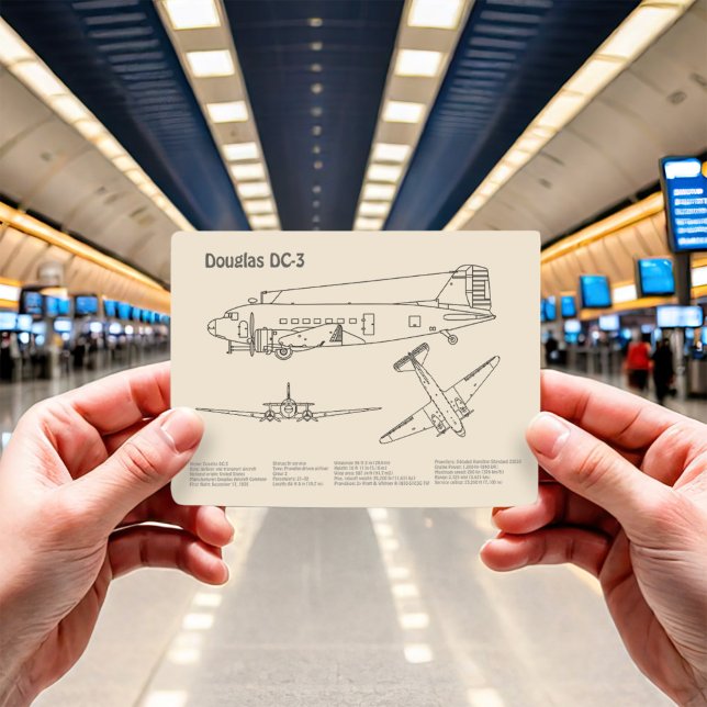 Carte Postale Douglas DC-3 - Plans de dessin du plan directeur d (Créateur téléchargé)