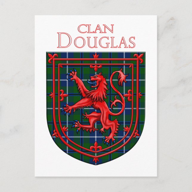 Carte Postale Douglas Tartan Plaid Écossais Lion Rampant (Devant)