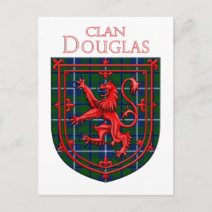 Carte Postale Douglas Tartan Scottish Plaid Lion Rampant