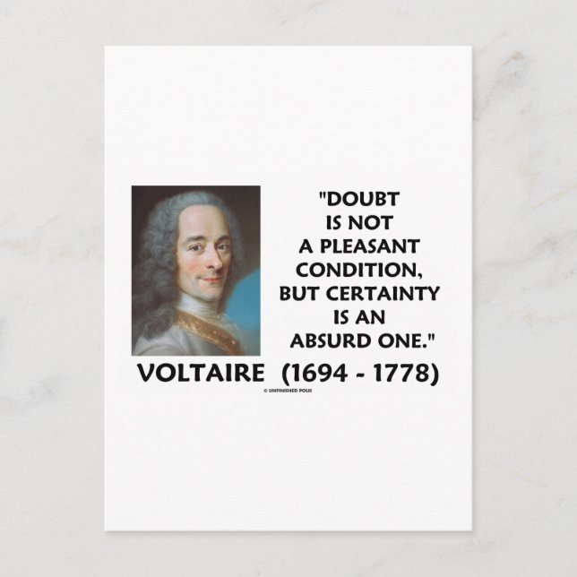 Carte Postale Doute Pas Bon État Certitude Voltaire (Devant)