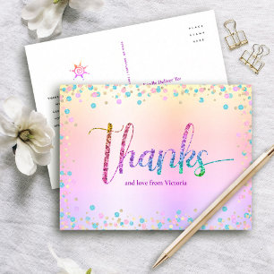 Carte Postale Doux 16 Arc-en-Ciel Paillettes Ombre Anniversaire 