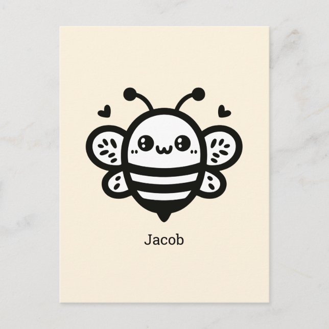 Carte Postale Doux abeille - Ligne artistique pour la nurserie K (Devant)