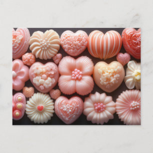 Carte Postale Doux Coeur de chocolats de la Saint-Valentin