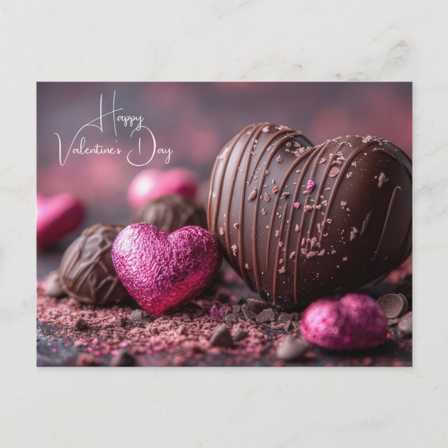 Carte Postale Doux Coeur de chocolats de la Saint-Valentin (Devant)