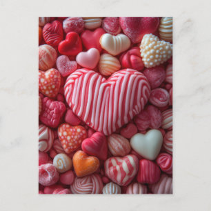 Carte Postale Doux coeurs colorés Saint-Valentin