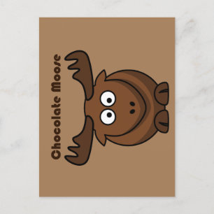 Carte Postale Doux Moose au chocolat, Drôle Dessert Pun Caricatu