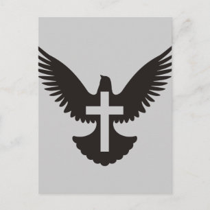 Carte Postale Dove avec croix