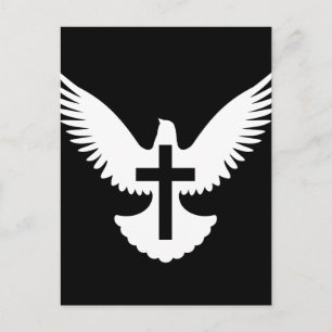 Carte Postale Dove avec croix