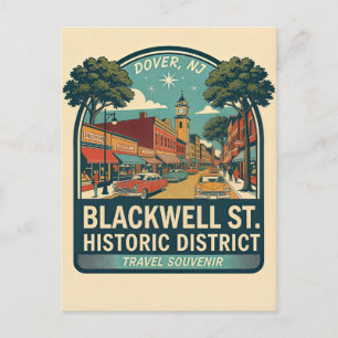 Carte Postale Dover NJ Blackwell St quartier historique Rétro