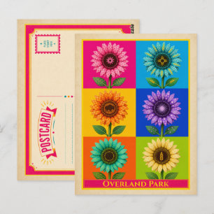 Carte postale d'Overland Park Kansas Tournesol Vin