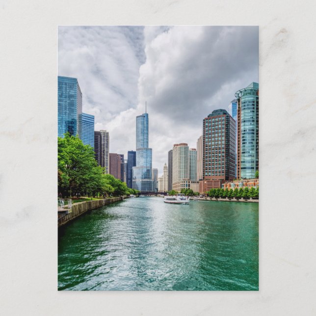 Carte postale Down Chicago River (Devant)