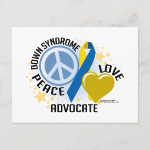 Carte Postale Down Syndrome Peace Love Advocate