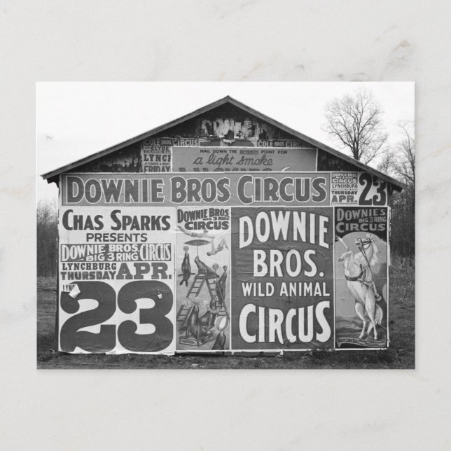 Carte Postale Downie Bros. Cirque, 1936 (Devant)