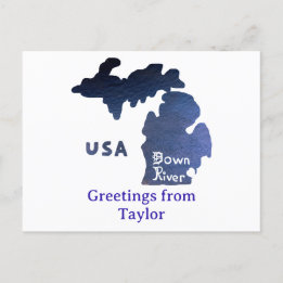 Carte Postale Downriver Michigan Custom City River