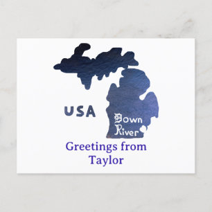 Carte Postale Downriver Michigan Custom City River