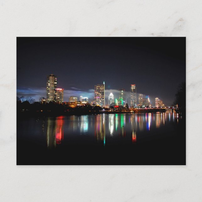 Carte Postale Downtown Austin Texas Night Skyline 2 (Devant)