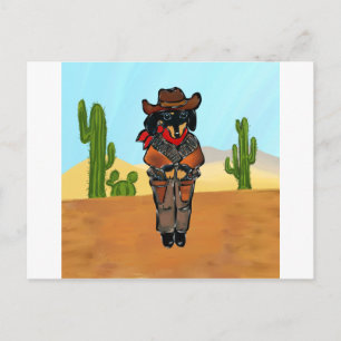 Carte Postale Doxie Gunslinger