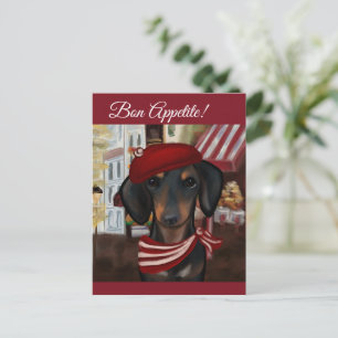 Carte Postale Doxie noir et feu