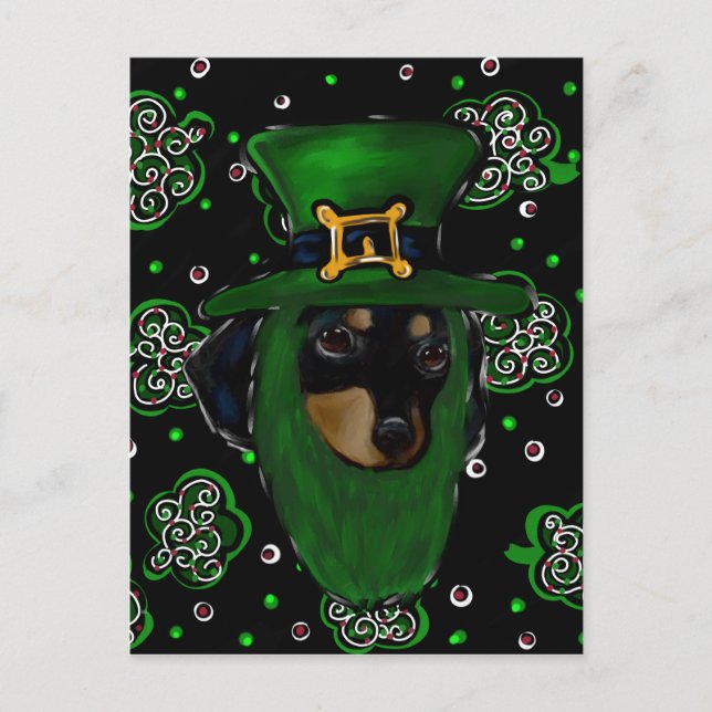 Carte Postale Doxie St. Patty (Devant)