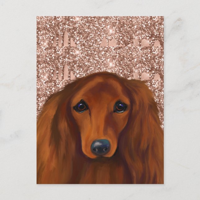 CARTE POSTALE DOXSCHUND ROUGE (Devant)