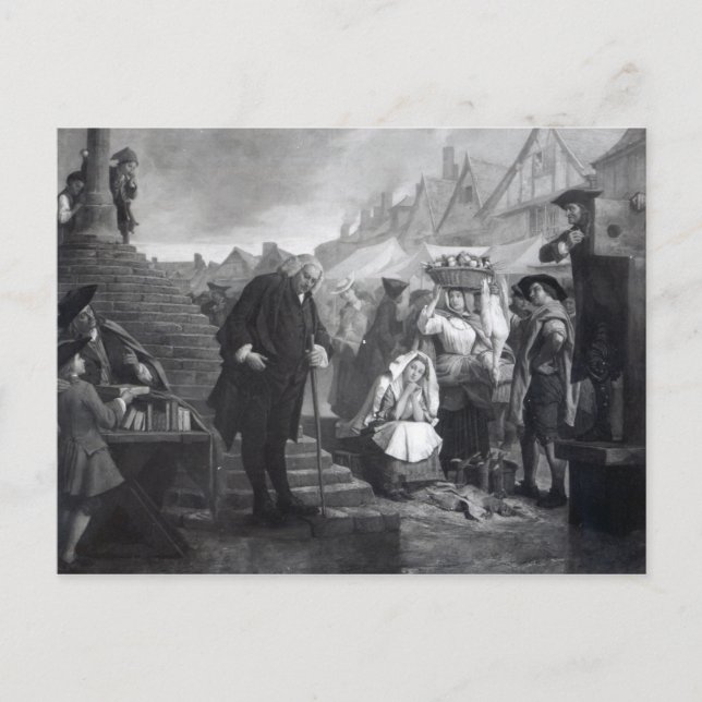 Carte Postale Dr Johnson pénitente sur le marché (Devant)