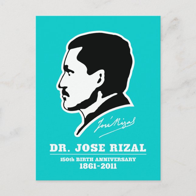 Carte Postale Dr Jose Rizal @ 150e anniversaire de naissance Sou (Devant)