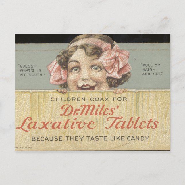 Carte Postale Dr Miles Tablettes Laxatives Ephémère (Devant)