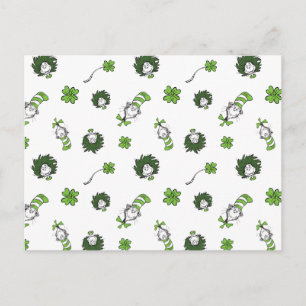 Carte Postale Dr Seuss   Chat dans le Motif Casquette Clover