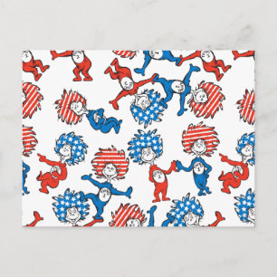 Carte Postale Dr. Seuss Chose Un Chose Deux motif drapeau amér