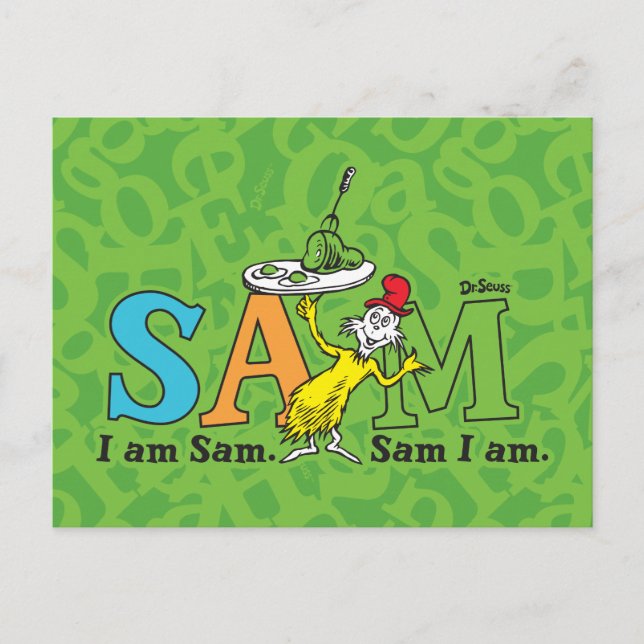 Carte Postale Dr. Seuss | Je suis Sam. Sam je suis. (Devant)